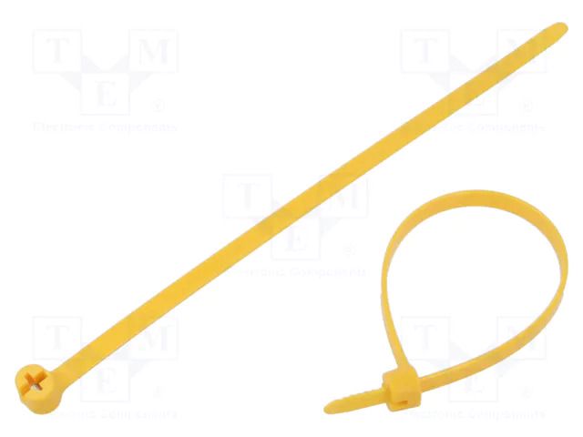 Cable tie; with a metal clasp; L: 223mm; W: 7mm; yellow; polyamide ABB TY272M-4