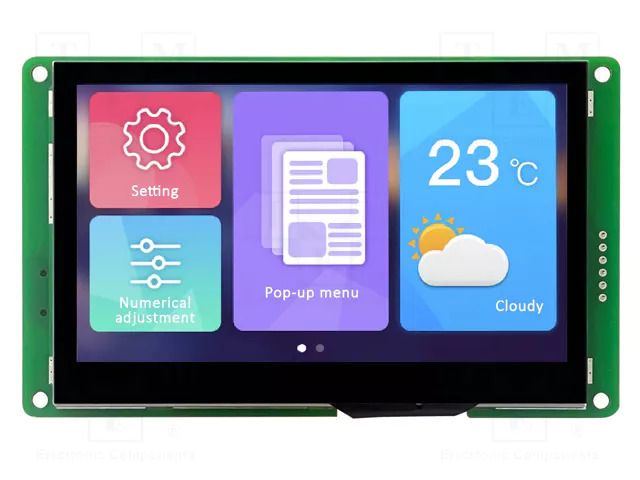 Display: TFT; 4.3"; 480x272; Illumin: LED; 16MBFLASH; RGB; 250cd/m2 Dwin Technology DMG48270C043-04WTC