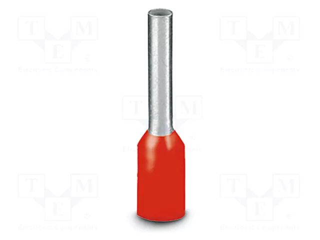 Tip: bootlace ferrule; insulated; copper; 1mm2; Bit len: 10mm; red PHOENIX CONTACT AI1-10RD-1000