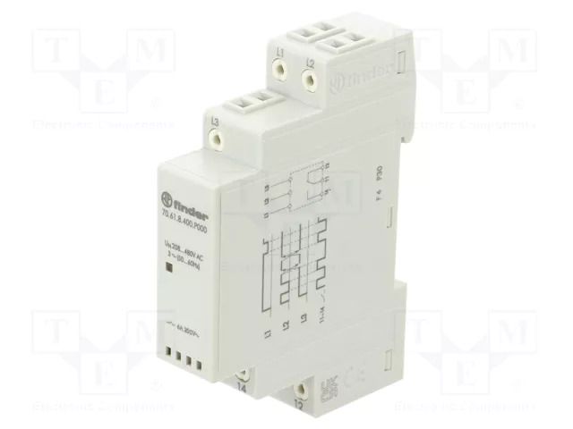 Voltage monitoring relay; phase sequence,phase failure; SPDT FINDER 70.61.8.400.P000