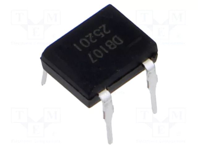 Bridge rectifier: single-phase; Urmax: 1kV; If: 1A; Ifsm: 45A; DB-M SMC DIODE SOLUTIONS DB107TB-SMC