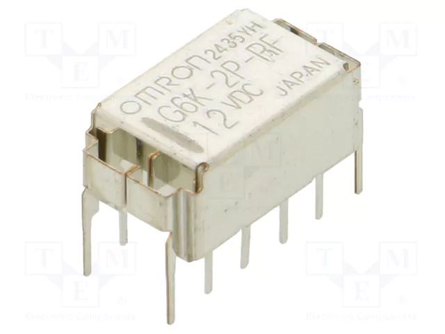 Relay: electromagnetic; DPDT; Ucoil: 12VDC; Icontacts max: 1A; G6K OMRON Electronic Components G6K-2P-RF-DC12