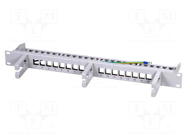 Patch panel; patch panel; rack; grey; Number of ports: 16 LOGILINK LOG-NK4076