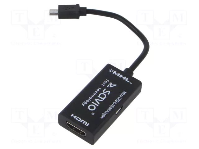 Adapter; HDMI socket,USB B micro plug; Connector colour: black SAVIO SAVKABELCL-32