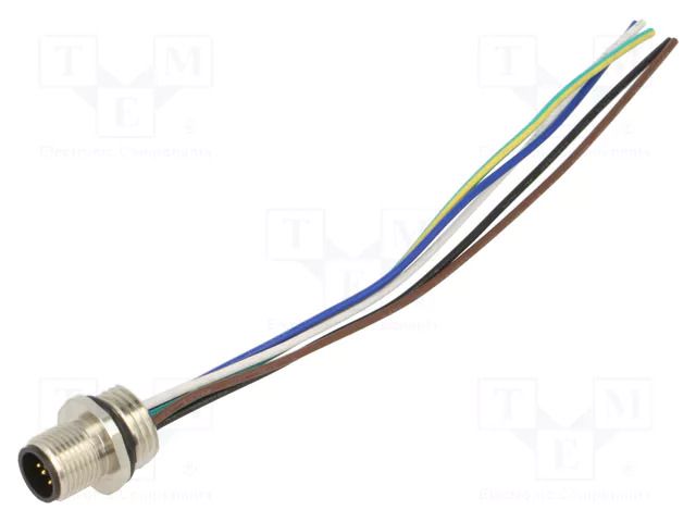 Connector: M12; socket; male; 2A; 60V; PIN: 5; IP67; straight; cables LUTRONIC 1230-05-T16CW-014M