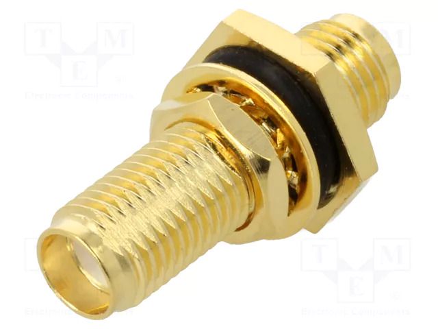 Coupler; SMA female x2; Insulation: PTFE; 50Ω; brass; 6GHz; IP67 GCT RFAD-SA3SA2-01-N-A