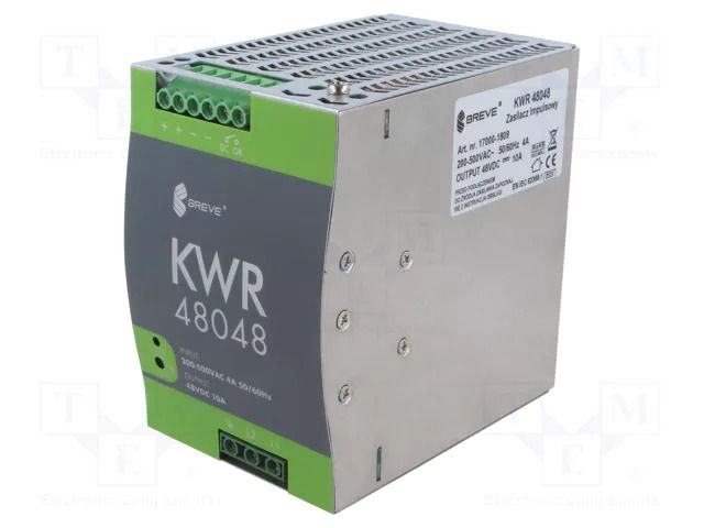 Power supply: switching; 480W; for DIN rail mounting; OUT: 1; KWR BREVE TUFVASSONS KWR-48048
