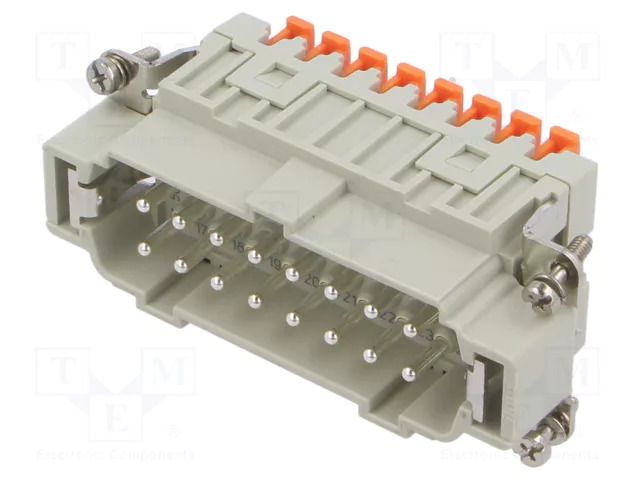 Connector: HDC; contact insert; male; CSH; PIN: 16; 16A; 600V; 16+PE ILME CSHM16N