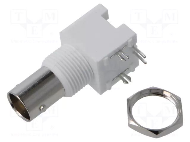 Connector: BNC; socket; female; angled 90°; 75Ω; THT; on PCBs AMPHENOL RF B6252H5-NPP3G-75T