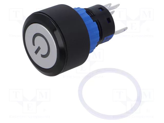 Switch: push-button; Pos: 2; SPDT; 0.5A/220VAC; 1A/24VDC; ON-ON ONPOW LAS1-APY-11ZTW24VP