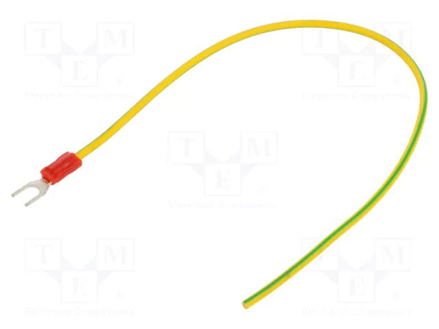 Cable: cable with crimped terminals; non-insulated; 250mm; 1mm2 CHEVAL M4WI-100YG025