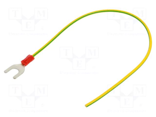 Cable: cable with crimped terminals; non-insulated; 250mm; 1mm2 CHEVAL M6WI-100YG025