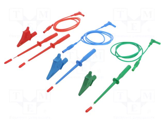 Test leads; banana plug 4mm,angular banana plug 4mm; 1.4m MEGGER MEG-1014-291