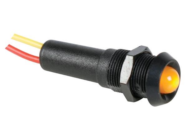 FLASHING LED LAMP 12V YELLOW - BLACK HOUSING 12VBFY 5410329308216; 5410329308216