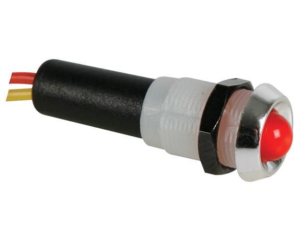 LED LAMP 12V RED - CHROME HOUSING 12VCR 5410329253721; 5410329253721