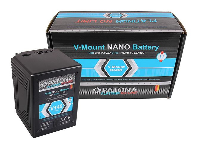 PATONA Platinum NANO V145 V-Mount 142Wh f. Sony DSR 600P 650P 652P HDW 800P PDW 850 BP-150w RED ARRI, PATONA 1300 4055655206051