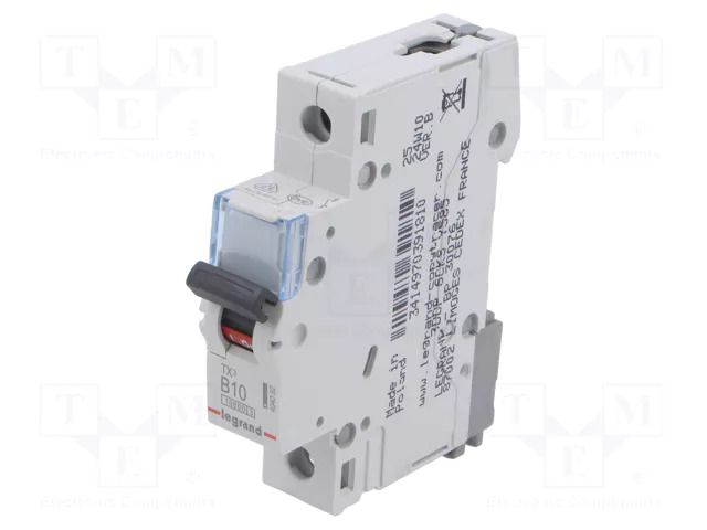 Circuit breaker; 230VAC; Inom: 10A; Poles: 1; Charact: B; 10kA; IP20 LEGRAND 404082