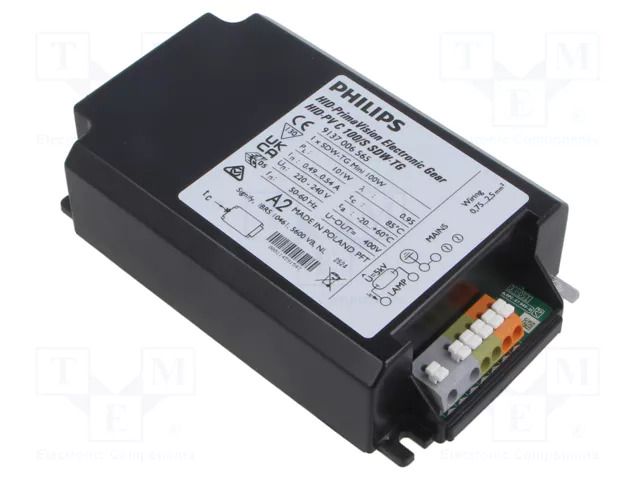 Electronic ballast; 220÷240VAC; 33A; HID; 100W; terminal block PHILIPS 913700656566