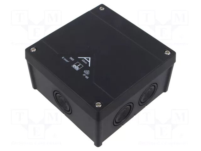 Enclosure: junction box; X: 127mm; Y: 127mm; Z: 70mm; IP66; black SPELSBERG ABOX-060-6/SW