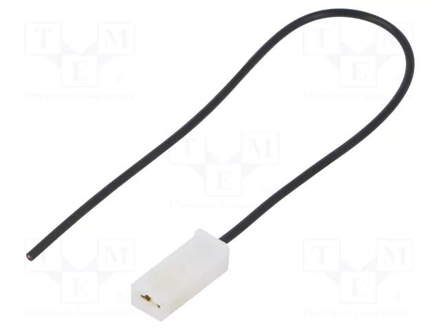 Cable with crimped terminals; H05V-K; 0.75mm2; black; 250mm; flat CHEVAL J63ON-075BK025