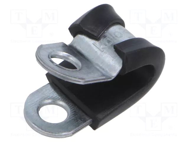 Fixing clamp; ØBundle : 8mm; W: 15mm; steel; Cover material: EPDM KALE CC-D1-08X15-W1EPDM