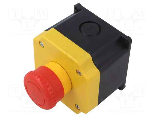 Control cassette; 22mm; YW; No.of butt: 1; mushroom; IP65; plastic IDEC YB1W-YW1B-V4E11RY0