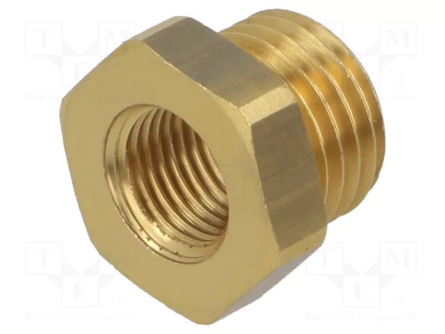Mount.elem: thread adapter; brass; Int.thread: M10x1 PNEUMAT MS251KM1410