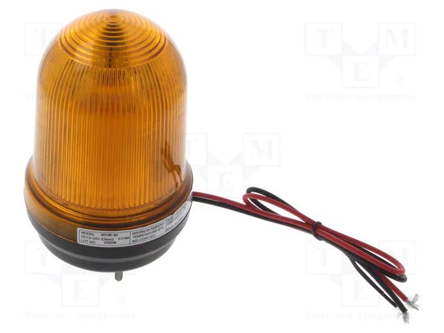 Signaller: lighting-sound; 12÷24VDC; LED; amber; IP65; MFL; 190mA QLIGHT MFL80-BZ-12/24-A