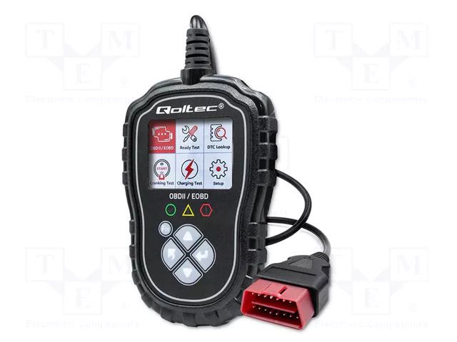 Meter: OBD diagnostic; LCD 2,4"; user's manual; OBD; 8÷25VDC QOLTEC QOLTEC-50685