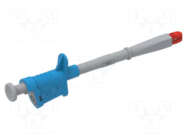 Clip-on probe; crocodile; 20A; blue; Contacts: brass; 4mm; L: 153mm ELECTRO-PJP PJP6009-IEC-BL
