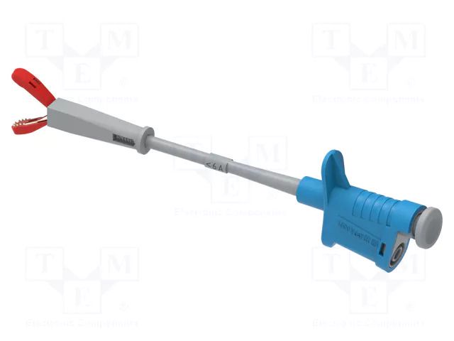 Clip-on probe; crocodile; 6A; blue; Contacts: brass; 4mm; L: 177mm ELECTRO-PJP PJP6007-IEC-BL