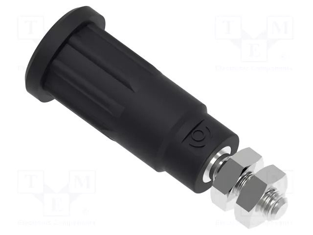 Connector: 2mm banana; socket; 10A; 28.3mm; black; M3; insulated ELECTRO-PJP PJP229-4-N