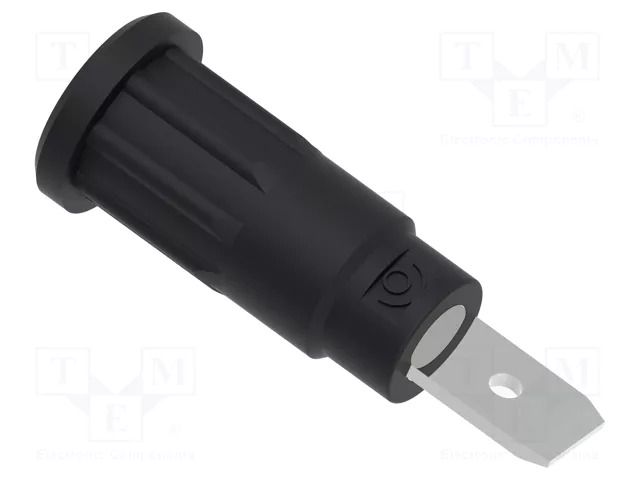 Connector: 2mm banana; socket; 10A; 31.1mm; black; faston terminal ELECTRO-PJP PJP229-2-N