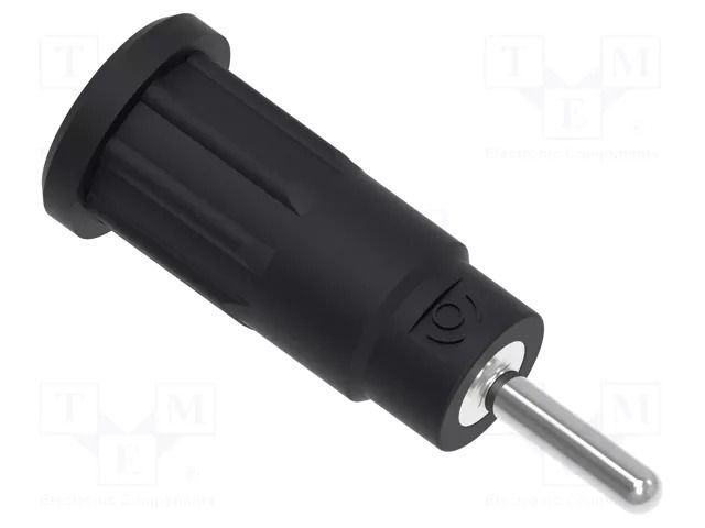 Connector: 2mm banana; socket; black; plug pin 2mmx9mm; insulated ELECTRO-PJP PJP229-1-N