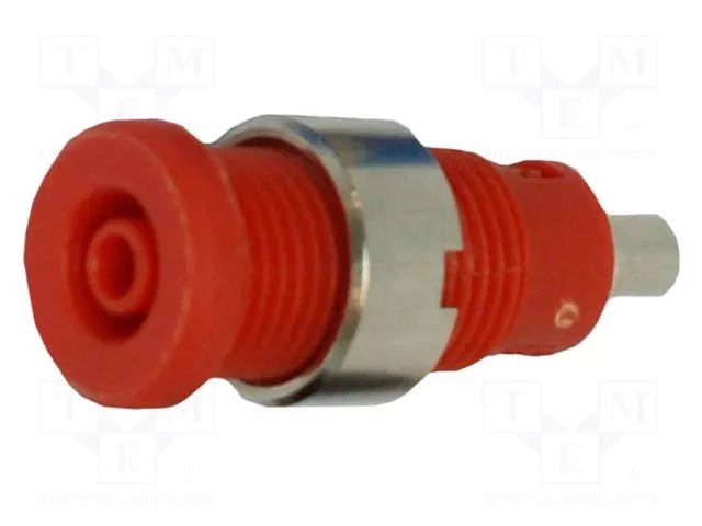 Connector: 2mm banana; socket; red; 1,9mm soldering hole ELECTRO-PJP PJP228-3-C-R