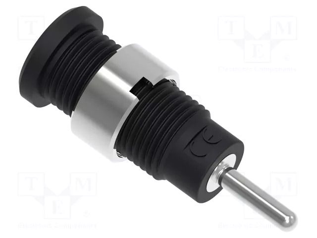 Connector: 2mm banana; socket; black; plug pin 2mmx9mm; insulated ELECTRO-PJP PJP228-1-C-N