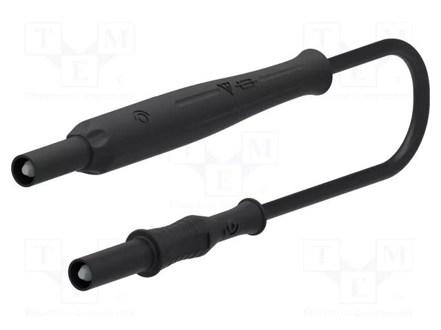 Connector: 4mm banana; banana plug 4mm x2; 500mA; black; Len: 2m ELECTRO-PJP PJP12312-0A5-200N