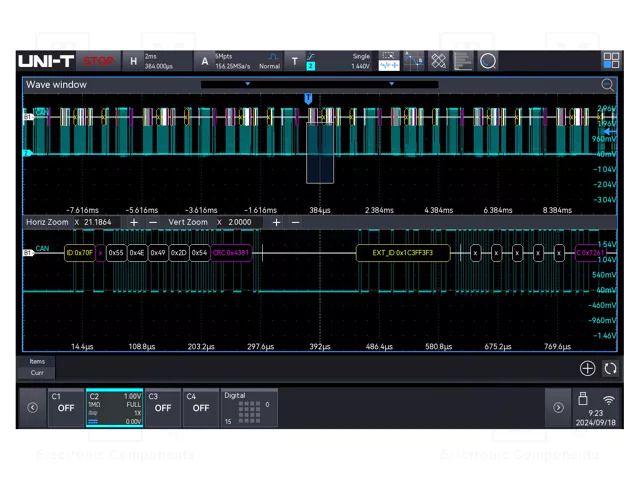 Test acces: expansion option; for oscilloscopes UNI-T MSO3000HD-CAN