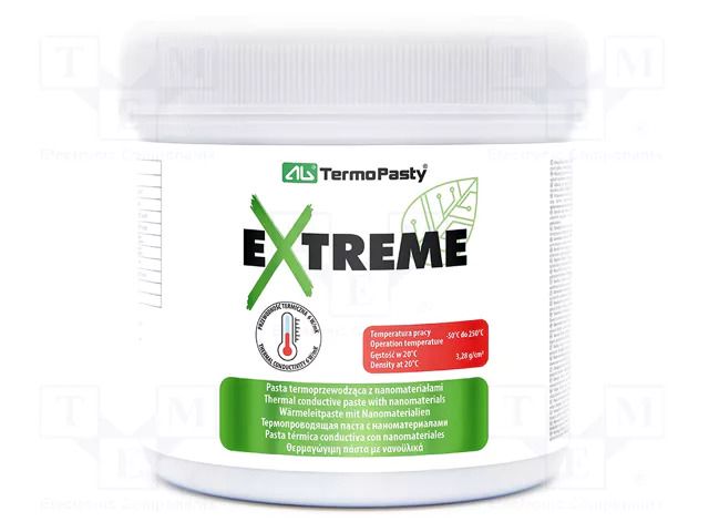 Heat transfer paste; grey; stainless steel particles,silicone AG TERMOPASTY PASTA-EXTREME-1000
