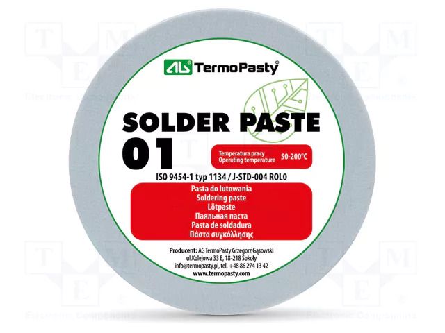 Flux: rosin based; RMA; paste; can; 20ml; 50÷200°C AG TERMOPASTY PASTA-L-20