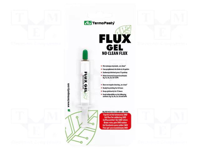 Flux: rosin based; RMA; gel; syringe; 1.4ml; SMD soldering AG TERMOPASTY TOPNIK-ZEL