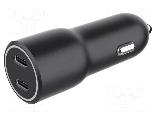 USB power supply; USB C socket x2; Sup.volt: 12÷24VDC; 40W; black GEMBIRD TAUCC2PD40CAR01