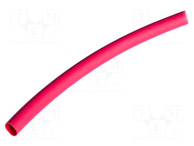 Heat shrink sleeve; thin walled,flexible; 2: 1; 6.4mm; red; reel HELLERMANNTYTON TF21-6.4/3.2RD60