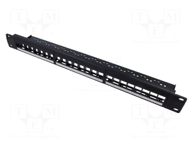 Patch panel; patch panel; Keystone; rack; black; Height: 1U LOGILINK LOG-NK4065