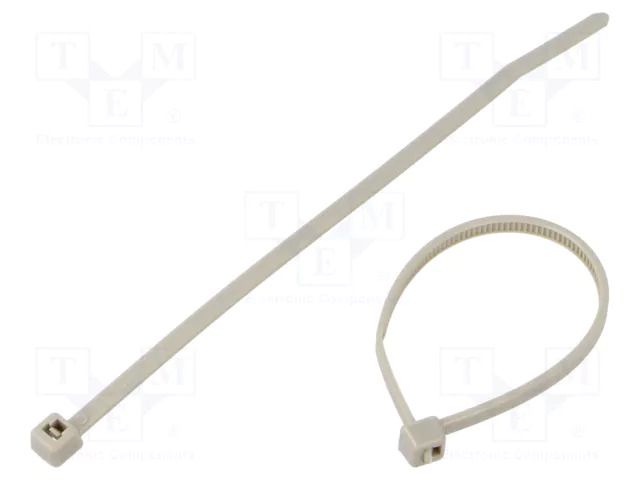 Cable tie; L: 100mm; W: 2.45mm; grey; polyamide; 80N; Ømax: 22mm; T18R HELLERMANNTYTON T18R-PA66-GY