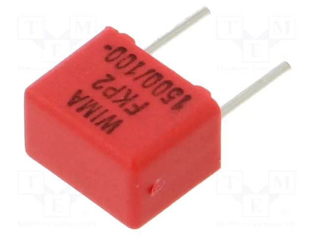 Capacitor: polypropylene; 1.5nF; 100VDC; 63VAC; 4.5x6x7.2mm; THT WIMA FKP2-1N5/100