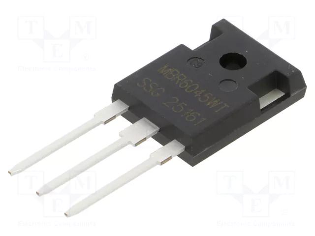 Diode: Schottky rectifying; THT; 45V; 60A; TO247AD; Ufmax: 650mV SMC DIODE SOLUTIONS MBR6045WT-SMC
