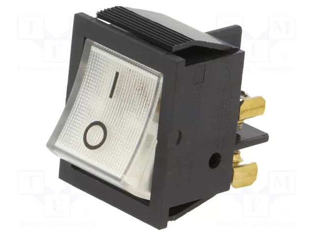 ROCKER; DPST; Pos: 2; OFF-ON; 16A/250VAC; transparent; neon lamp ORNO OR-AE-13179/W/B