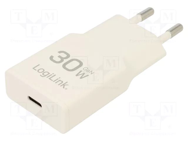 Power supply: switching; mains,plug-in; 3A; 30W; Out: USB C; white LOGILINK PA0347