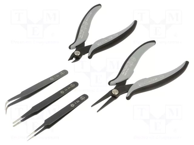 Tweezers-set; universal; ESD; 5pcs. PIERGIACOMI PG-K5-UT1D